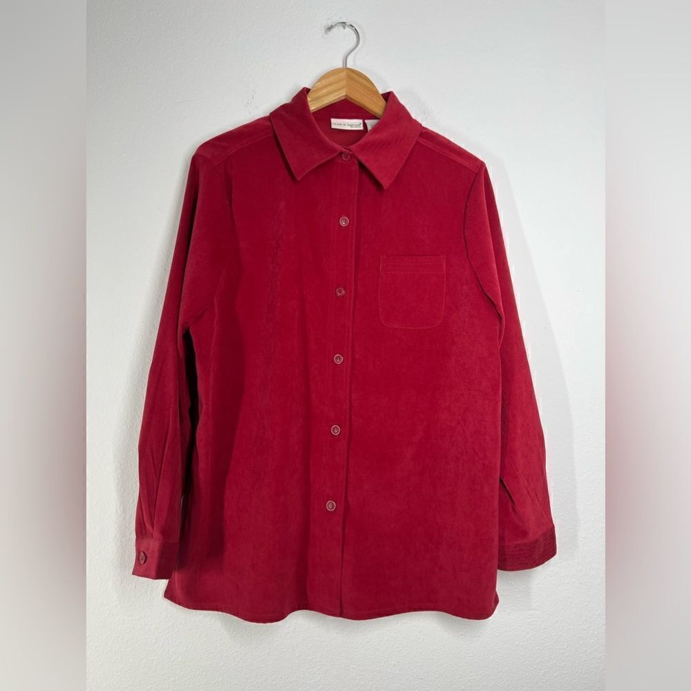 Croft & Barrow Stretch Red Shirt Jacket Moleskin Size Large